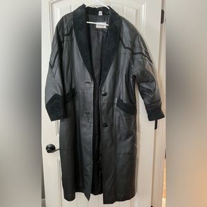 Worthington Leather Trench Coat Womens Size Med